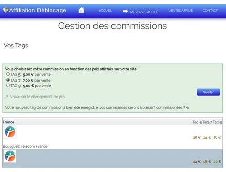 Gestion des commissions